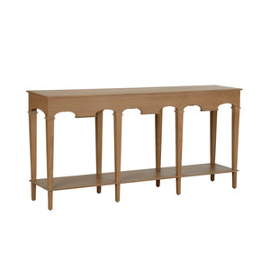 Chelsea House Oslo Cerused Oak Console Table — Gustavian-Inspired Slim 69" Entry Hall Table With Open Base 370405