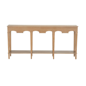 Chelsea House Oslo Cerused Oak Console Table — Gustavian-Inspired Slim 69" Entry Hall Table With Open Base 370405