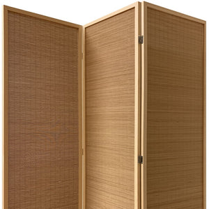 Homeroots 6" Light Bamboo 3 Panel Room Divider Screen  Wood 370410