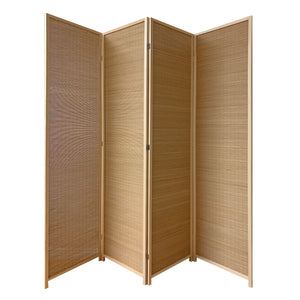 Homeroots 7" Light Bamboo 4 Panel Room Divider Screen  Wood 370411