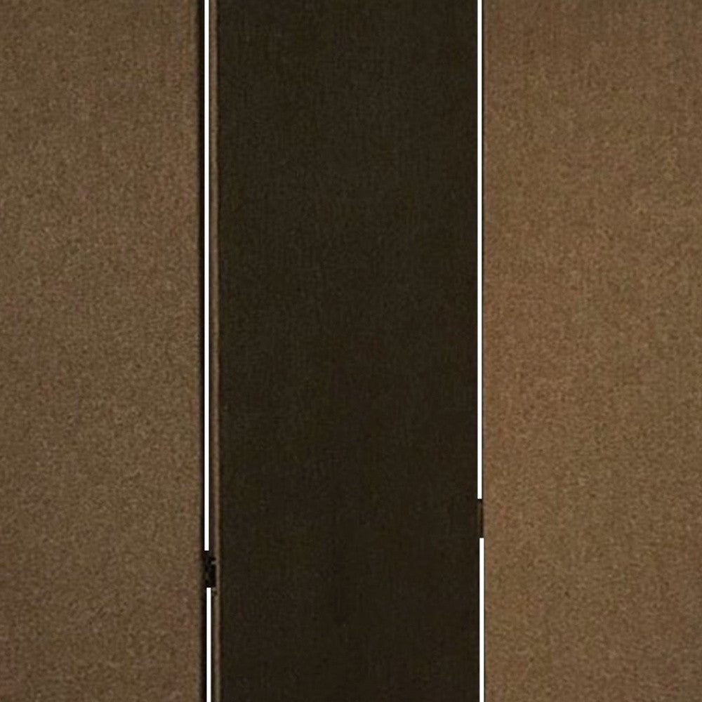 Homeroots Brown Upholstered 3 Panel Room Divider Screen Brown Jute 370414