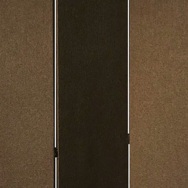 Homeroots Brown Upholstered 3 Panel Room Divider Screen Brown Jute 370414