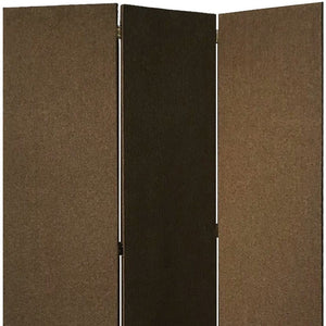Homeroots Brown Upholstered 3 Panel Room Divider Screen Brown Jute 370414