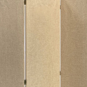 Homeroots Beige Upholstered 3 Panel Room Divider Screen Beige Jute 370415