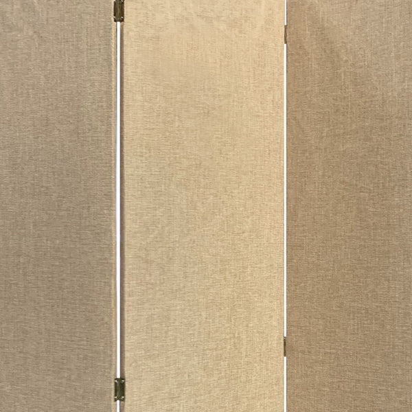 Homeroots Beige Upholstered 3 Panel Room Divider Screen Beige Jute 370415