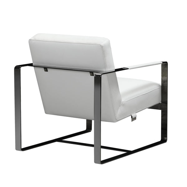 Homeroots 36" White And Black Fabric Arm Chair White  370417