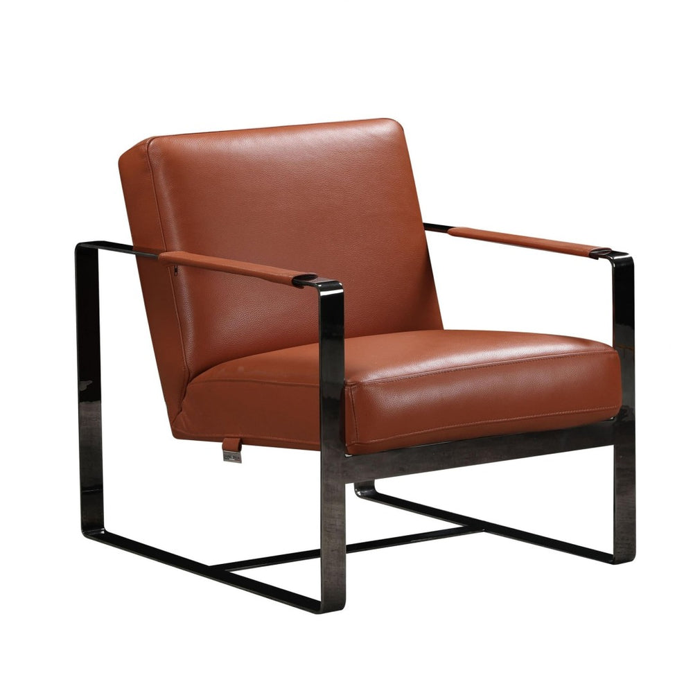 HomeRoots 36" Striking Fabric Arm Chair for Modern Minimalism with Plush Comfort and Stylish Black Legs Camel 370418