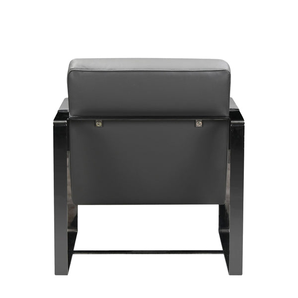 Homeroots 28" X 35" X 31" Dark Gray Leather Accent Chair Dark Grey  370419