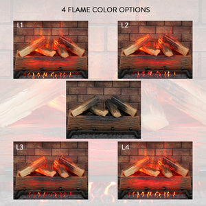 English Elm 33 Inch Infrared Quartz Electric Fireplace Insert with 3d Flame and Crackling Sound W1769P252988