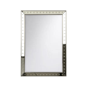 Chelsea House Samuel Mirror — 52" X 36" Gold Brass-Beaded Beveled Wall Mirror, Classic Antique-Inspired Focal Piece 370436