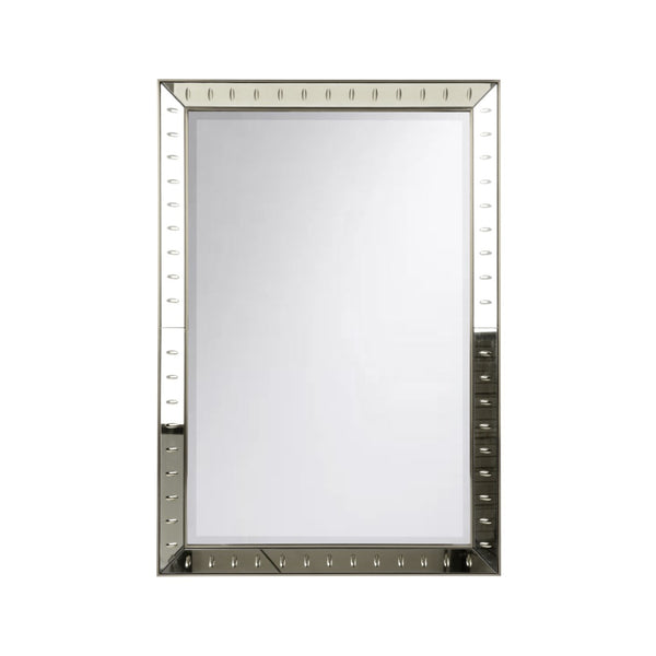 Chelsea House Samuel Mirror — 52" X 36" Gold Brass-Beaded Beveled Wall Mirror, Classic Antique-Inspired Focal Piece 370436