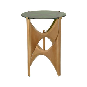 Chelsea House Ely Antique Brass Side Table With Green Glass Top By Bradshaw Orrell — Transitional Accent For Living Spaces 370438