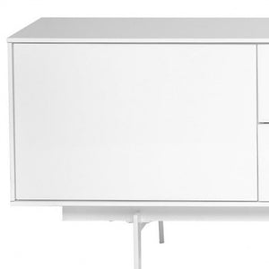 Homeroots 82" White Manufactured And Wood Cabinet Enclosed Storage Tv Stand  Manufactured Wood 370442
