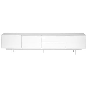 Homeroots 82" White Manufactured And Wood Cabinet Enclosed Storage Tv Stand  Manufactured Wood 370442