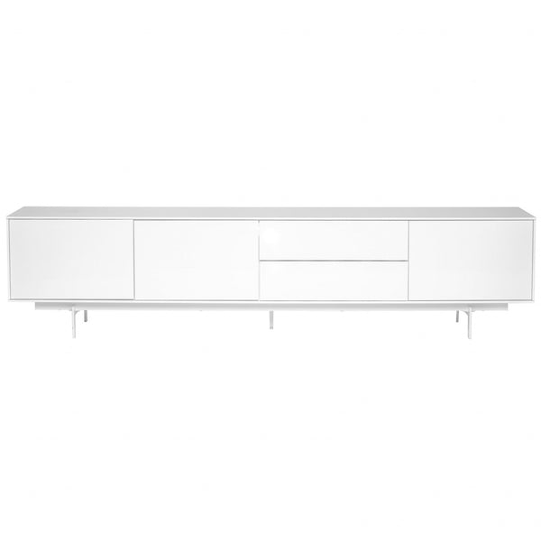 Homeroots 82" White Manufactured And Wood Cabinet Enclosed Storage Tv Stand  Manufactured Wood 370442