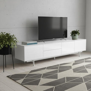 HomeRoots 82" Sleek White TV Stand with Enclosed Storage – Modern Design for Up to 85" TVs & Organized Living Space 370442