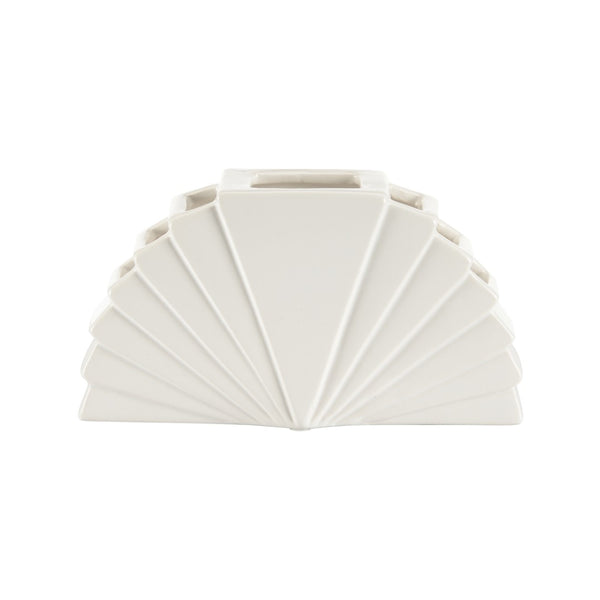Chelsea House La Feria Vase Small — Glossy White Ceramic Fan Silhouette By Elizabeth Wicker For Sculptural Style And Display Versatility 370444