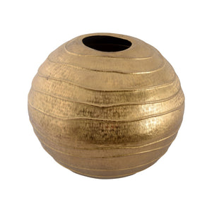 Chelsea House Web Brass Globe Vase — Textured Etched Matte Finish, 13"H X 15"W Statement Decor For Living Rooms 370447