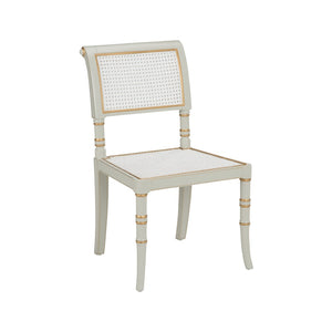 Chelsea House Sheraton Hand-Painted Gray Chair With Gold Accents, Cane Seat & Classic Sheraton Silhouette, Adult 370459