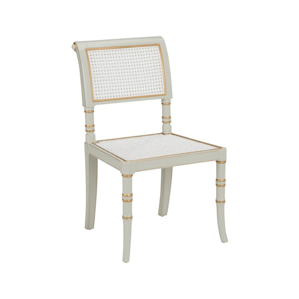 Chelsea House Sheraton Hand-Painted Gray Chair With Gold Accents, Cane Seat & Classic Sheraton Silhouette, Adult 370459