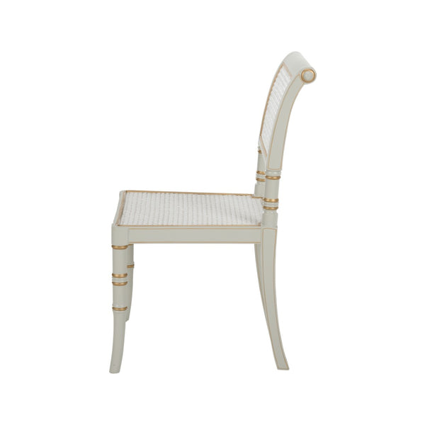 Chelsea House Sheraton Hand-Painted Gray Chair With Gold Accents, Cane Seat & Classic Sheraton Silhouette, Adult 370459