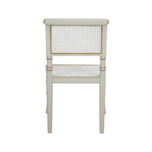Chelsea House Sheraton Hand-Painted Gray Chair With Gold Accents, Cane Seat & Classic Sheraton Silhouette, Adult 370459