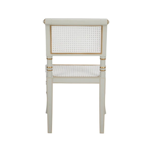 Chelsea House Sheraton Hand-Painted Gray Chair With Gold Accents, Cane Seat & Classic Sheraton Silhouette, Adult 370459