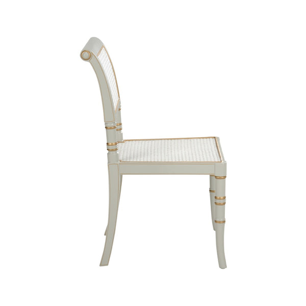 Chelsea House Sheraton Hand-Painted Gray Chair With Gold Accents, Cane Seat & Classic Sheraton Silhouette, Adult 370459