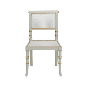 Chelsea House Sheraton Hand-Painted Gray Chair With Gold Accents, Cane Seat & Classic Sheraton Silhouette, Adult 370459