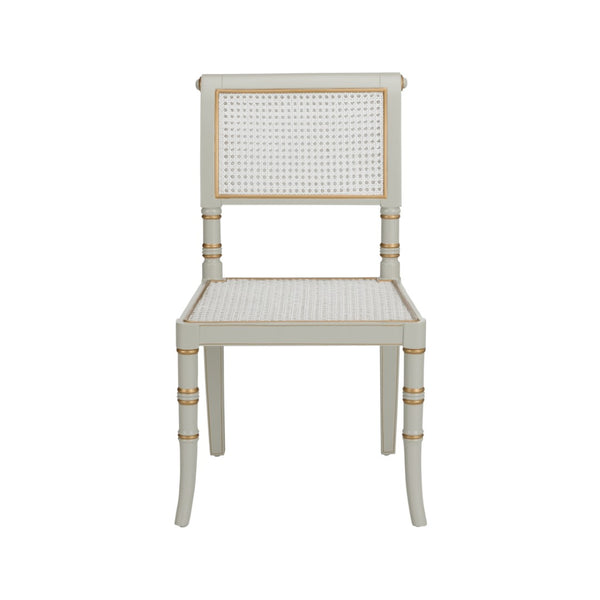 Chelsea House Sheraton Hand-Painted Gray Chair With Gold Accents, Cane Seat & Classic Sheraton Silhouette, Adult 370459