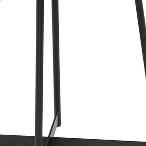 Homeroots 21.66" X 21.66" X 22.05" Round Side Table In American Walnut And Black   370460