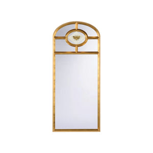 Chelsea House Bee Arched Mirror With Antique Gold Iron Frame, Alabaster Diamond & Decorative Bee For Hallway Elegance 370462