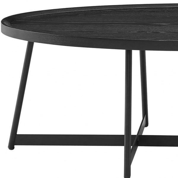 Homeroots 47" Black Metal Oval Coffee Table   370465