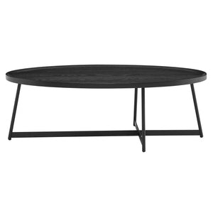 Homeroots 47" Black Metal Oval Coffee Table   370465