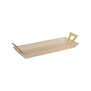 Chelsea House Birds Eye Maple Long Tray With Whitewashed Finish & Antique Brass Handles — Elegant Centerpiece Organizer 370468