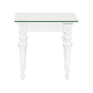 Chelsea House Acrylic Floating-Style Side Table With Tempered Glass Top — Clear Acrylic Legs, Compact 20" Square Accent Piece 370473