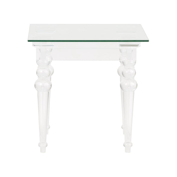 Chelsea House Acrylic Floating-Style Side Table With Tempered Glass Top — Clear Acrylic Legs, Compact 20" Square Accent Piece 370473