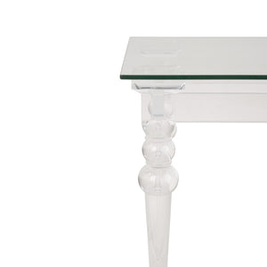 Chelsea House Acrylic Floating-Style Side Table With Tempered Glass Top — Clear Acrylic Legs, Compact 20" Square Accent Piece 370473
