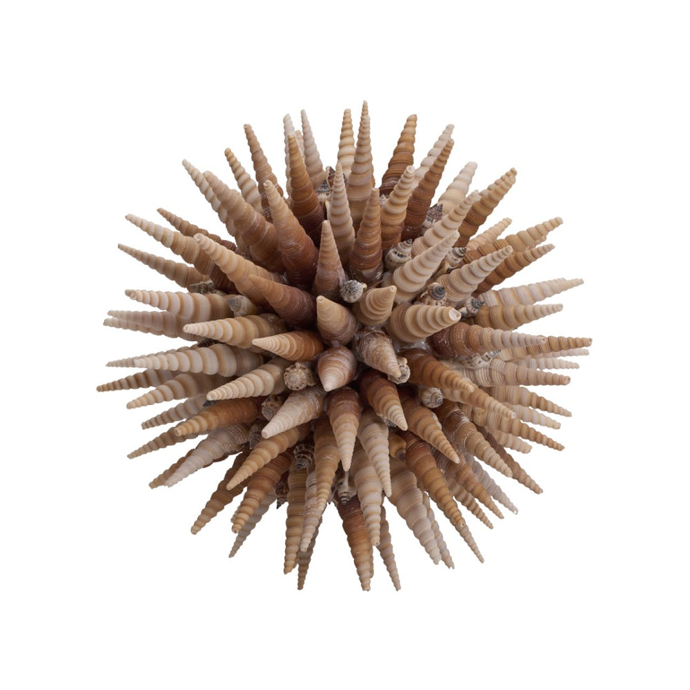 Chelsea House Marlin Handcrafted Shell Ball 10" Coastal Decorative Accent In Natural Brown & White For Tableshelves 370479