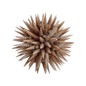 Chelsea House Marlin Handcrafted Shell Ball 10" Coastal Decorative Accent In Natural Brown & White For Tableshelves 370479