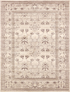Unique Loom La Jolla Botanica Machine Made Floral Rug Ivory, Beige/Ivory/Light Brown 9' 10" x 13' 0"
