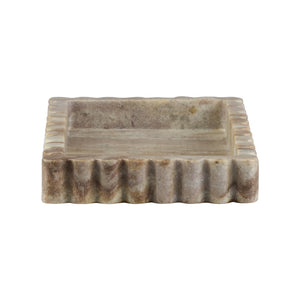 Chelsea House Athena Marble Tray With Scalloped Edges — Polished Natural Marble Serving & Vanity Organizer, Durable Centerpiece (16"X10") 370485