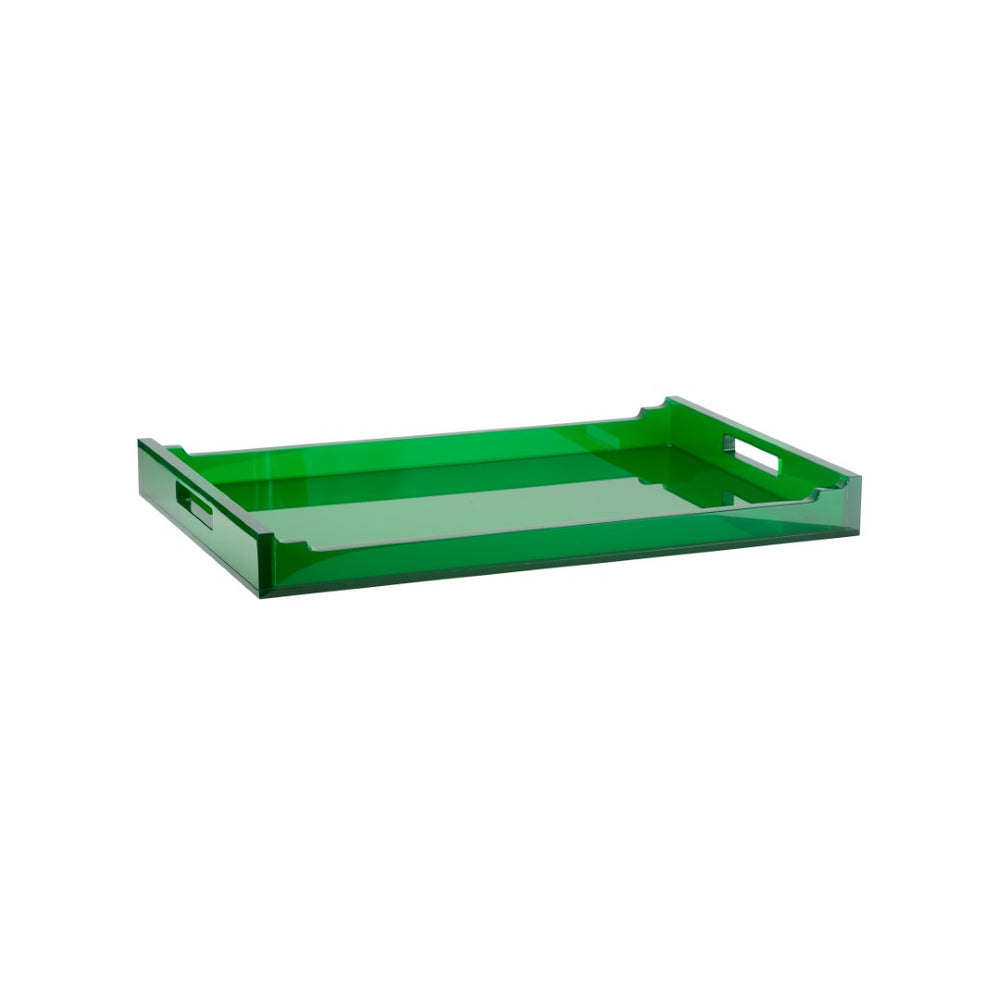 Chelsea House Charles Acrylic Tray Glossy Green 30" X 20" Minimalist Serving & Display Tray — Durable Acrylic Organizer 370487