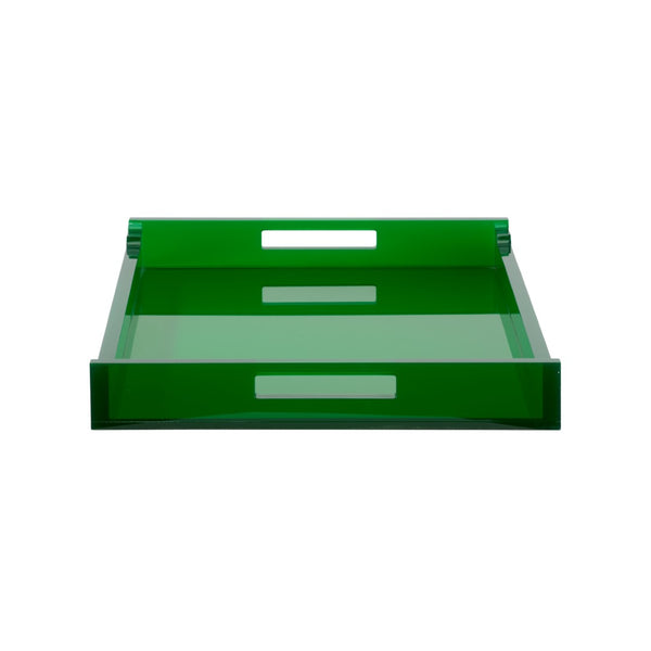 Chelsea House Charles Acrylic Tray Glossy Green 30" X 20" Minimalist Serving & Display Tray — Durable Acrylic Organizer 370487