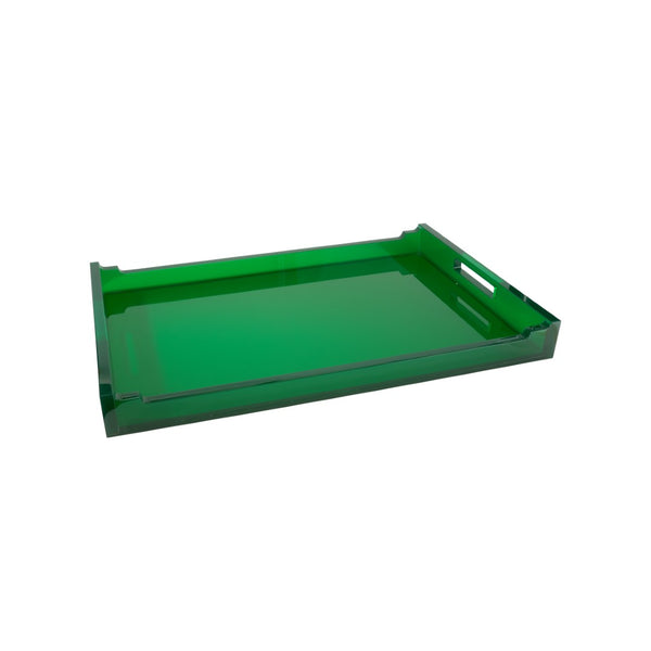 Chelsea House Charles Acrylic Tray Glossy Green 30" X 20" Minimalist Serving & Display Tray — Durable Acrylic Organizer 370487