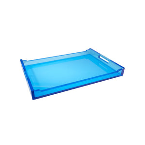 Chelsea House Charles Acrylic Tray Glossy Blue 30X20x3in — Durable Lightweight Serving & Styling Tray For Home Decor And Organization 370488