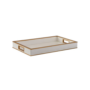 Chelsea House Reddington White Croco Tray By Shayla Copas — Faux Croc Vanity Organizer With Gold Trim, 24" X 14" 370489