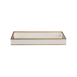 Chelsea House Reddington White Croco Tray By Shayla Copas — Faux Croc Vanity Organizer With Gold Trim, 24" X 14" 370489