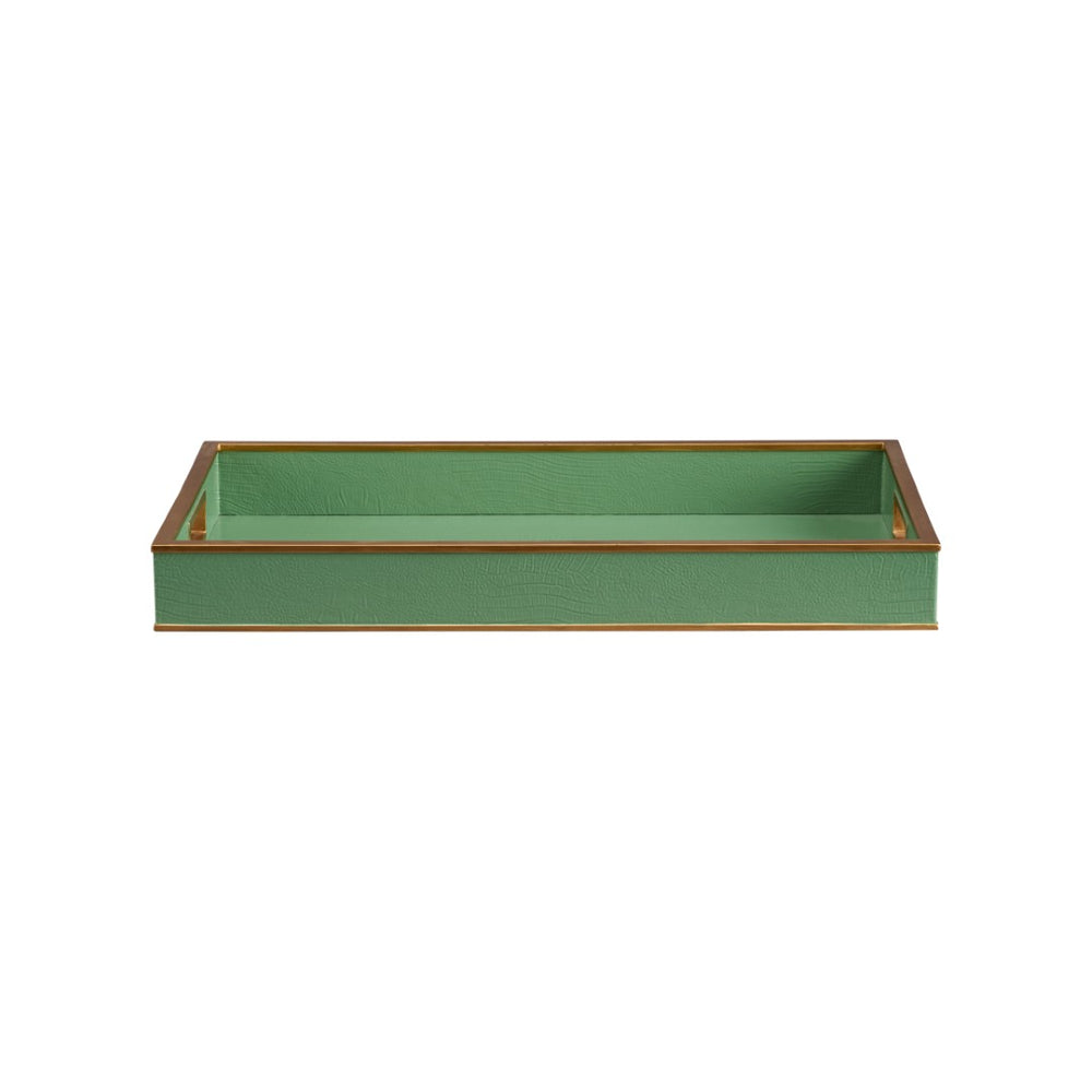 Chelsea House Reddington Luxe Tray In Green Croco With Gold Edge — Shayla Copas Design For Serving & Styling 370491
