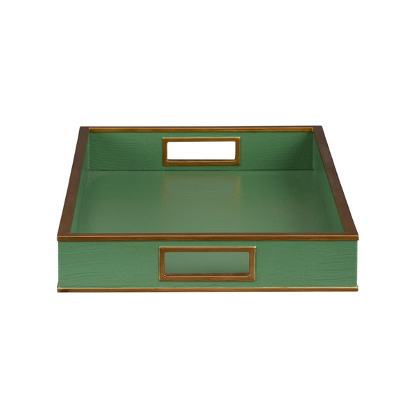 Chelsea House Reddington Luxe Tray In Green Croco With Gold Edge — Shayla Copas Design For Serving & Styling 370491